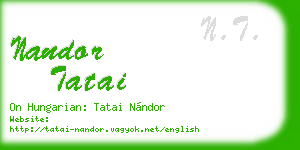 nandor tatai business card